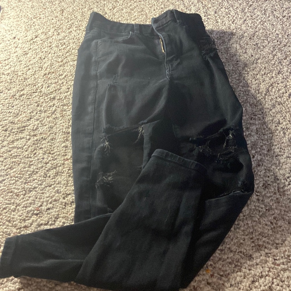 black ripped jeans